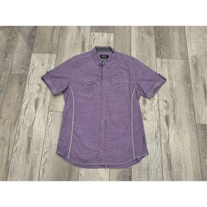 Men’s purple button up shirt size L